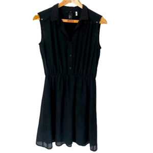H&M Dainty Crepe Snap Button Midi Dress Size 8
